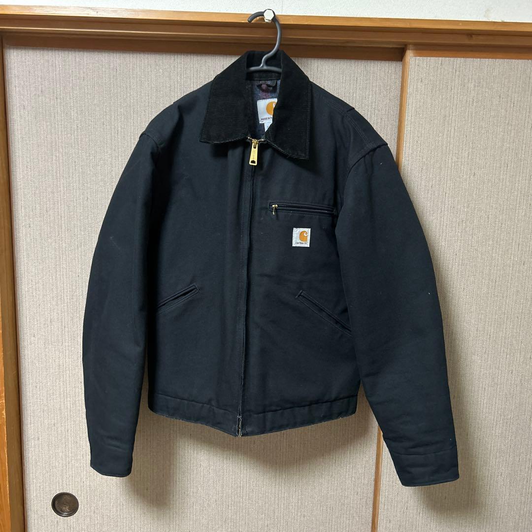 希少 S USA製 Carhartt デトロイトジャケット ブラック 黒