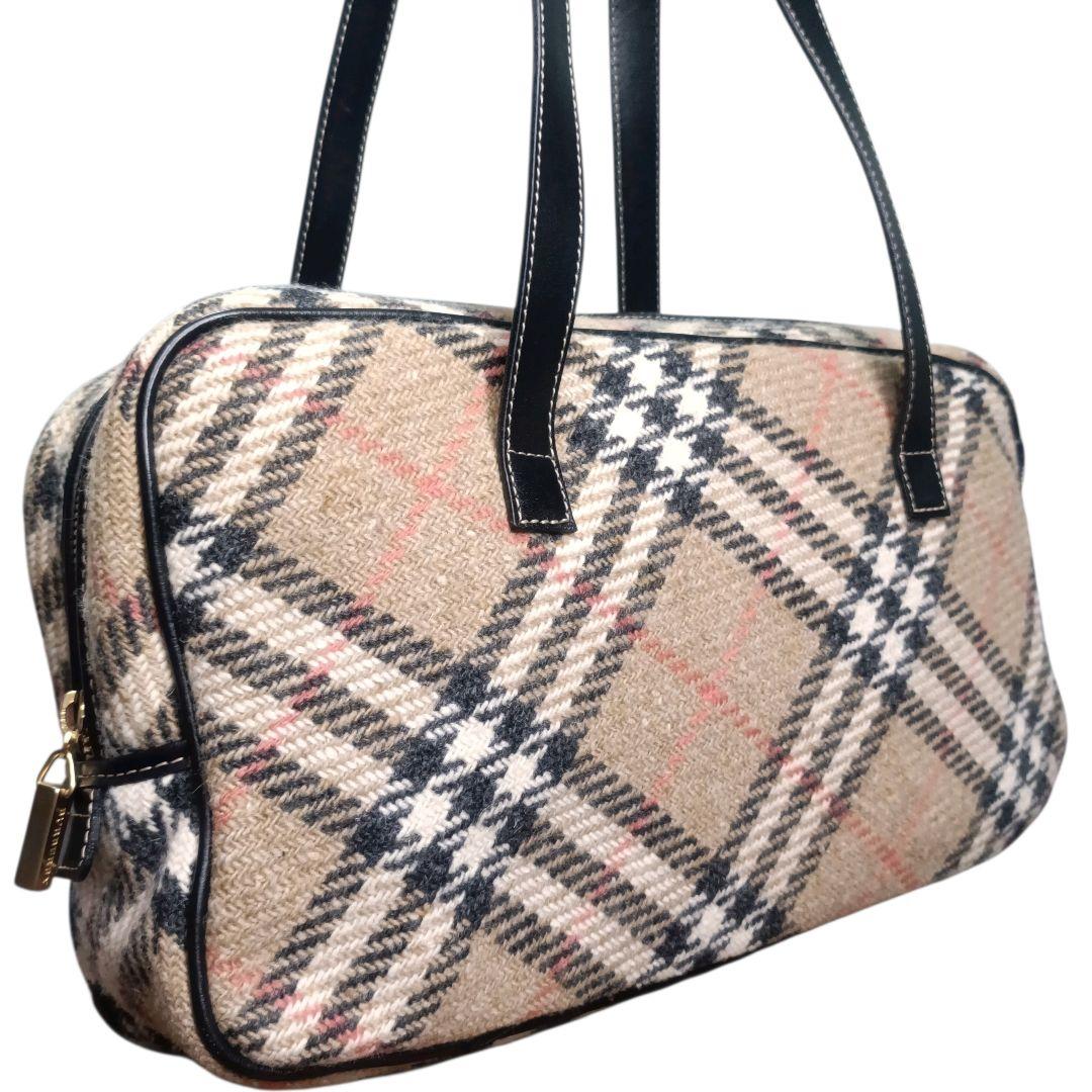 ✨Burberry London ノバチェック コットン ミニボストンバッグ