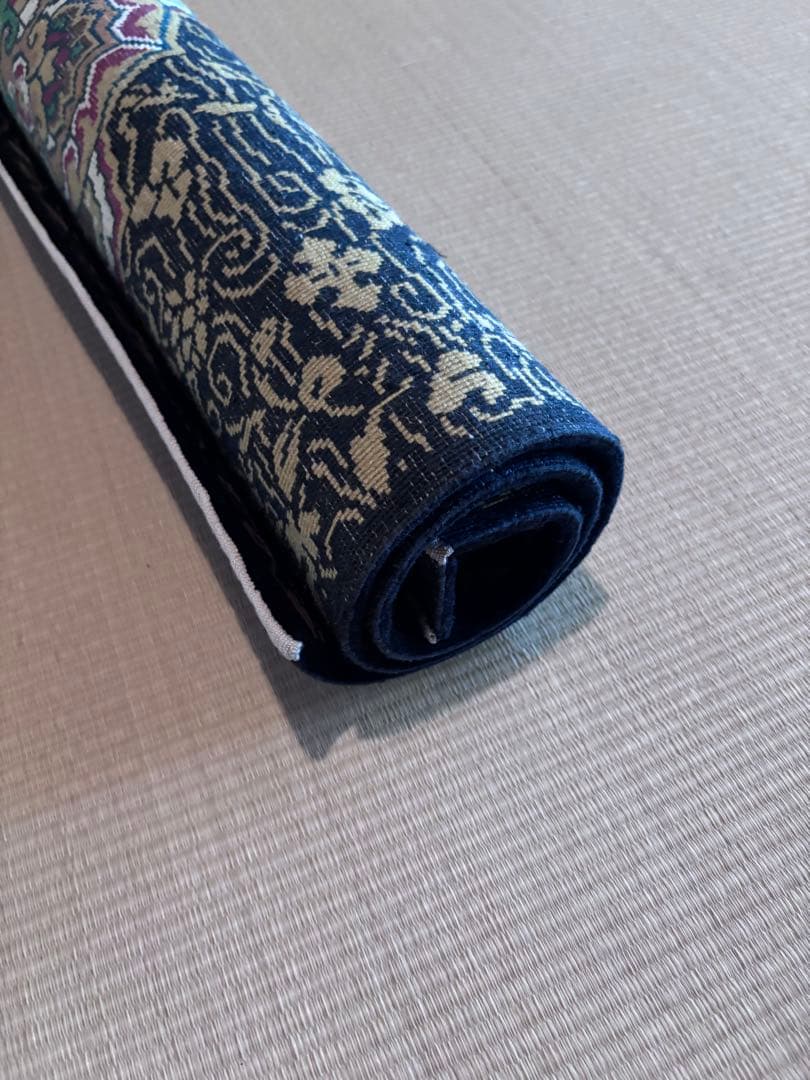 1*9様 龍村美術織物　絹　段通　仏寶　絨毯　半畳　仏壇　仏前　蓮池八稜華文　佛