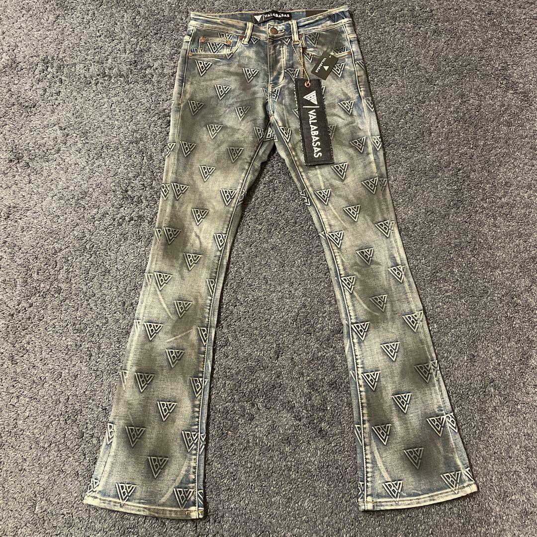 ‼️新作‼️VALABASAS バラバサス ロゴモノグラムスキニーフレアデニム 28