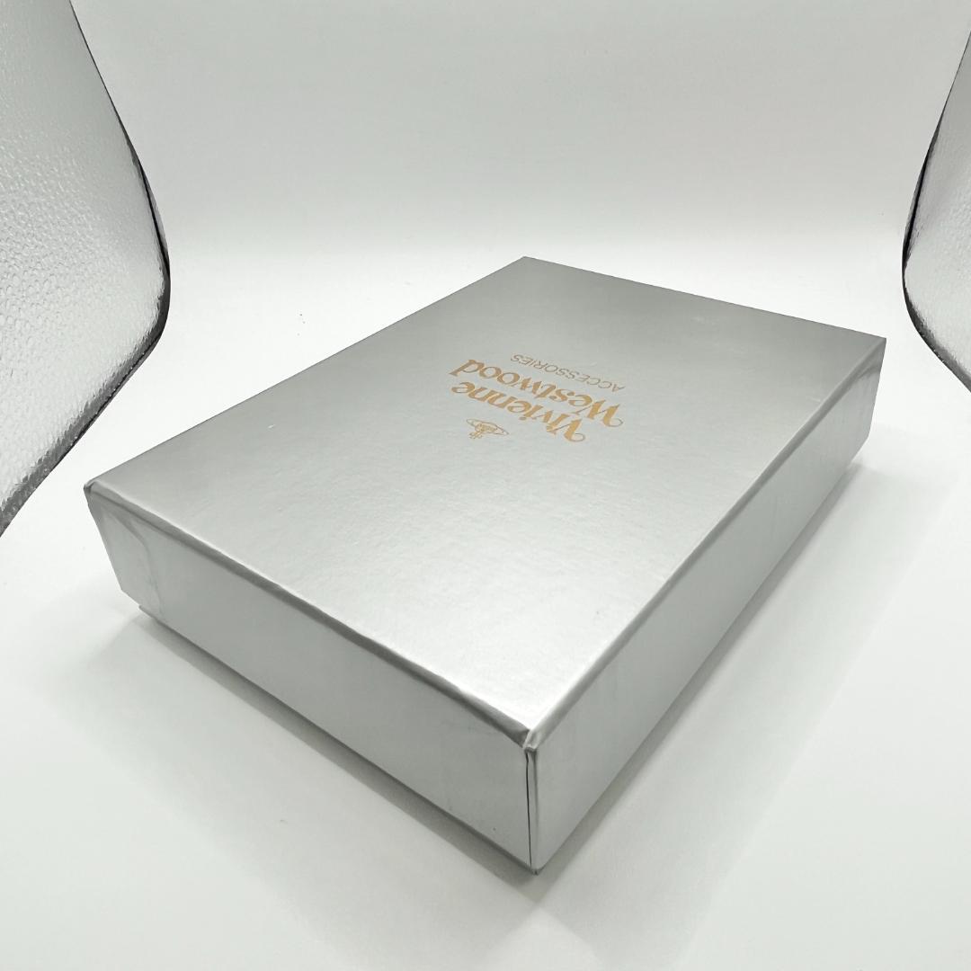 Vivienne Westwood 折財布 レッド 赤 銀 型押し がま口定番