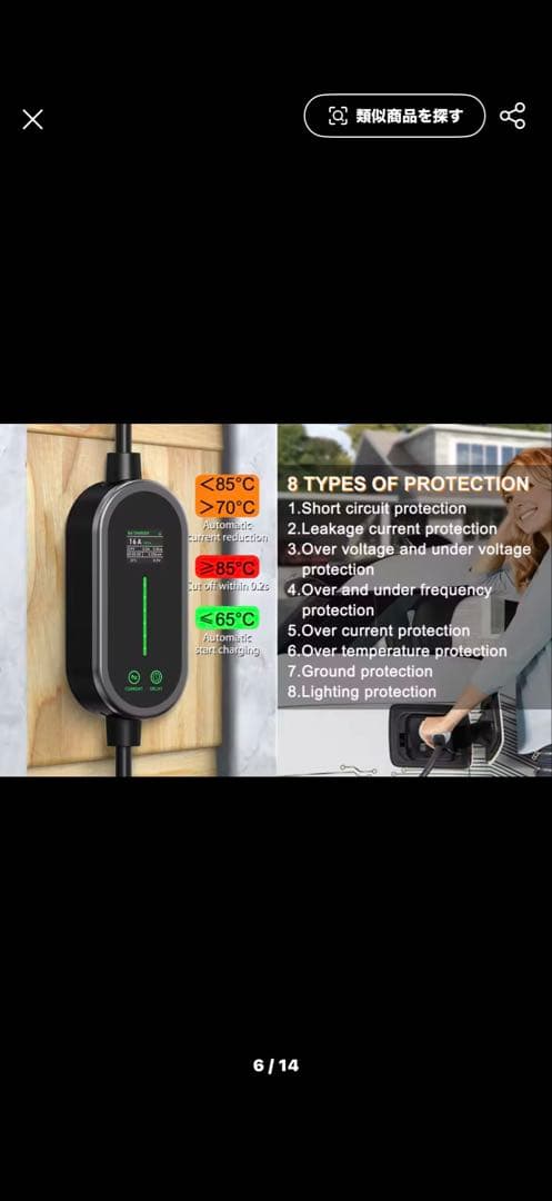 テスラ車用充電ケーブル、アダプター