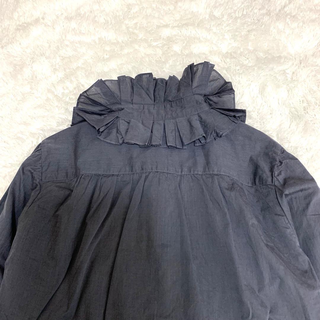 マーガレットハウエル フリル襟シャツ ブラウス グレー サイズ3