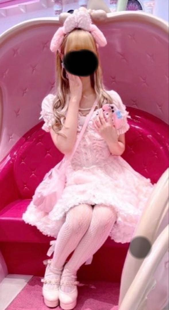 LIZLISA ダブルレースアップリボンワンピース ピンク