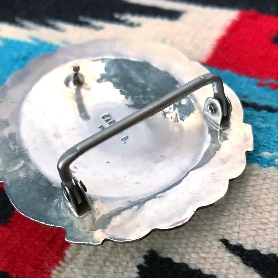 Indian Jewelry ターコイズ　　　　　　シルバー　バックル　C. B