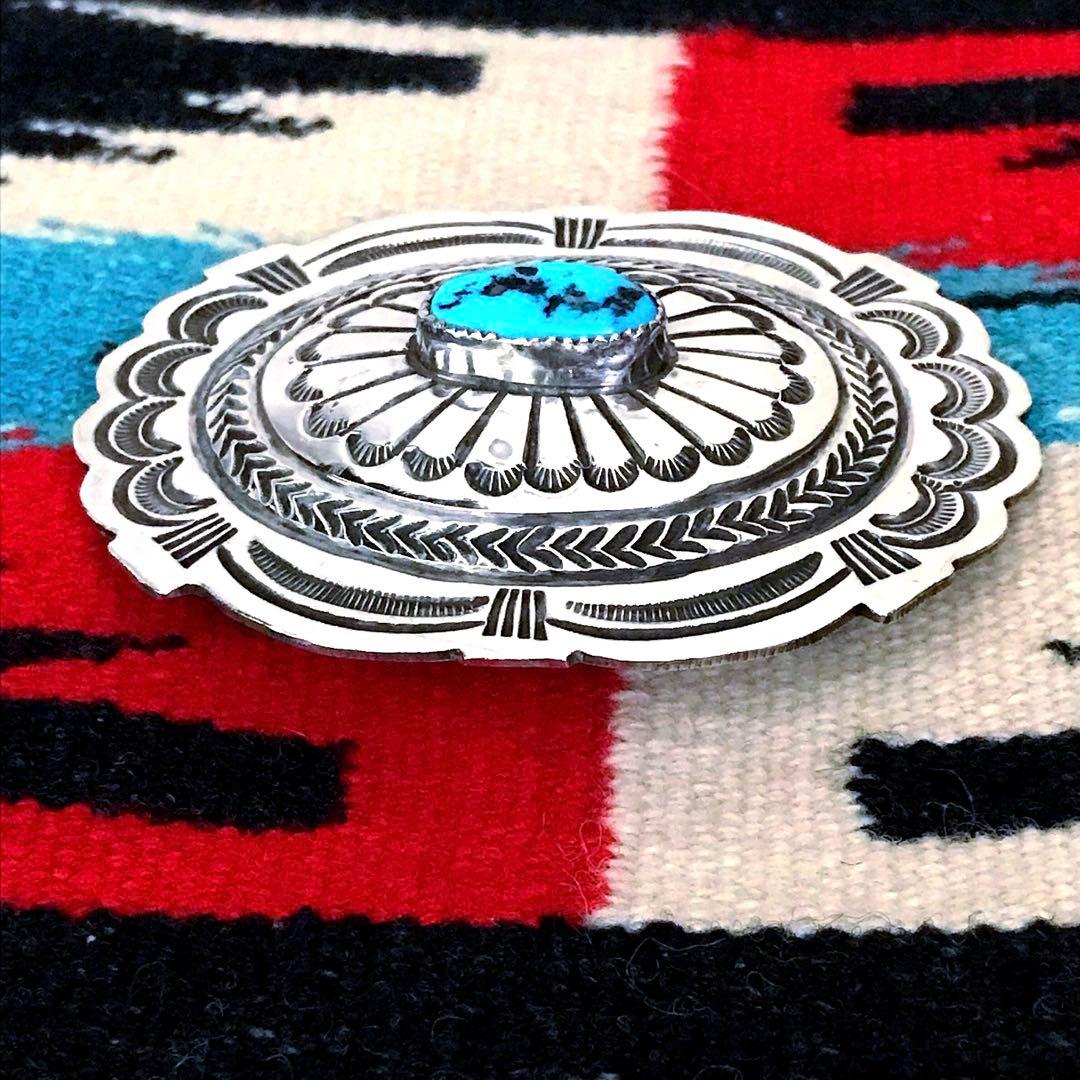 Indian Jewelry ターコイズ　　　　　　シルバー　バックル　C. B