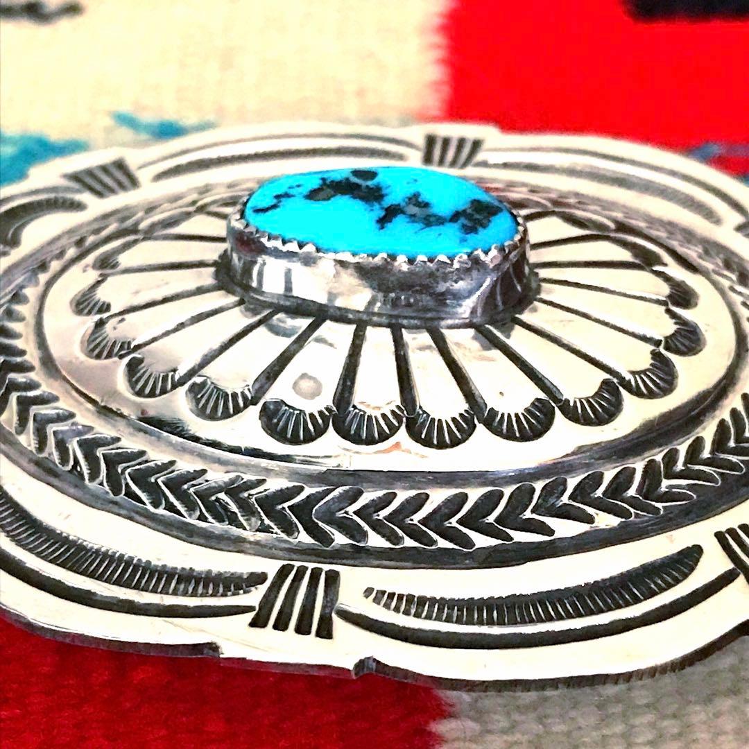 Indian Jewelry ターコイズ　　　　　　シルバー　バックル　C. B