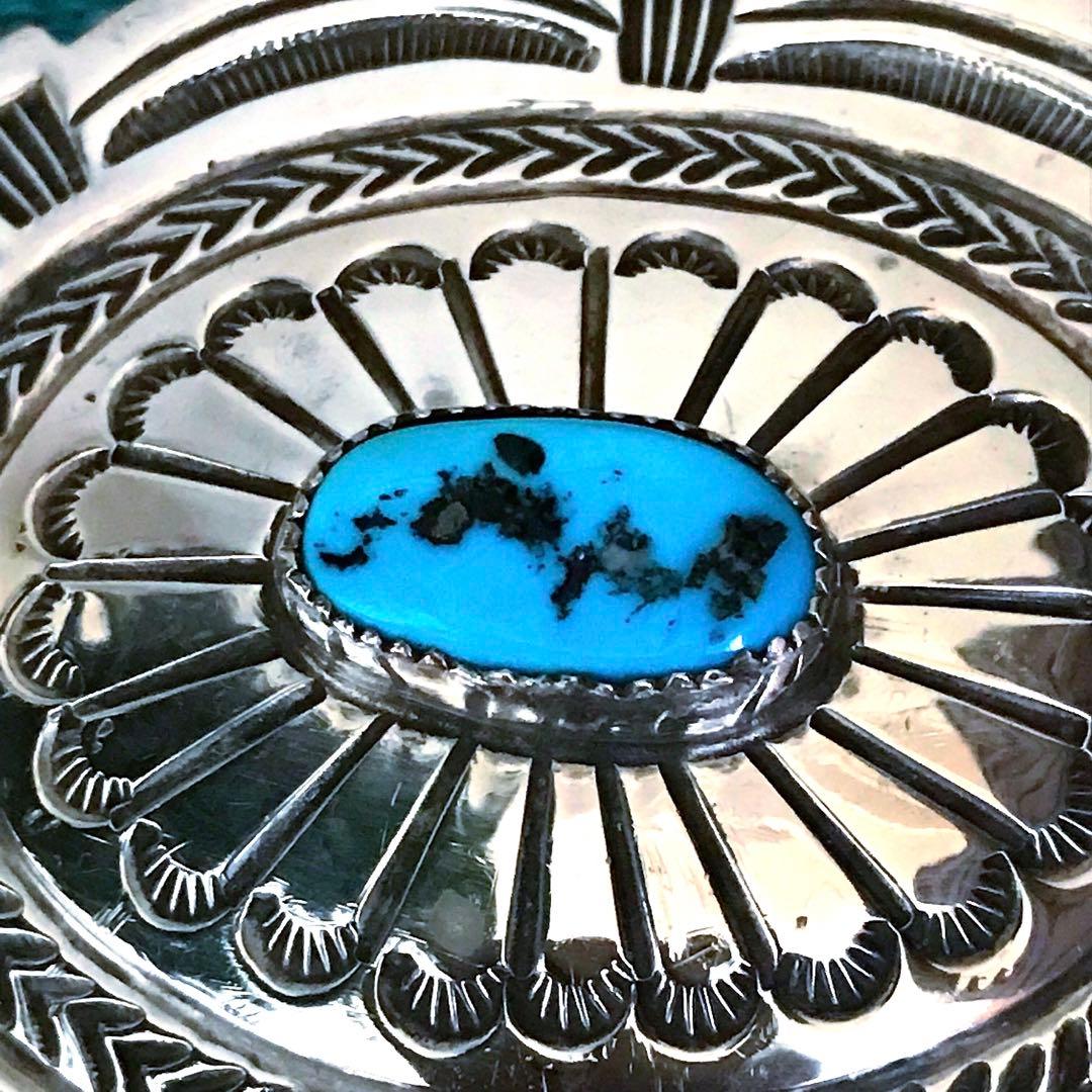 Indian Jewelry ターコイズ　　　　　　シルバー　バックル　C. B