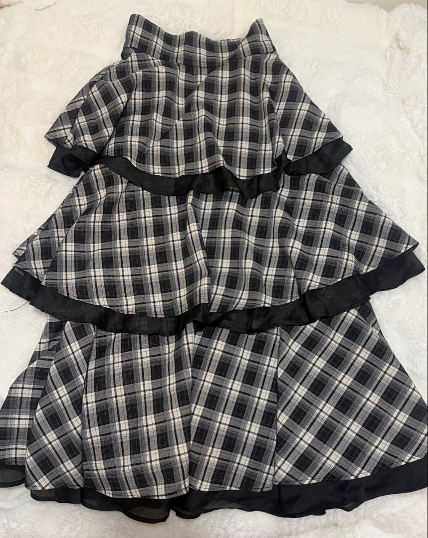 evelyn シフォンレイヤードフリルスカート