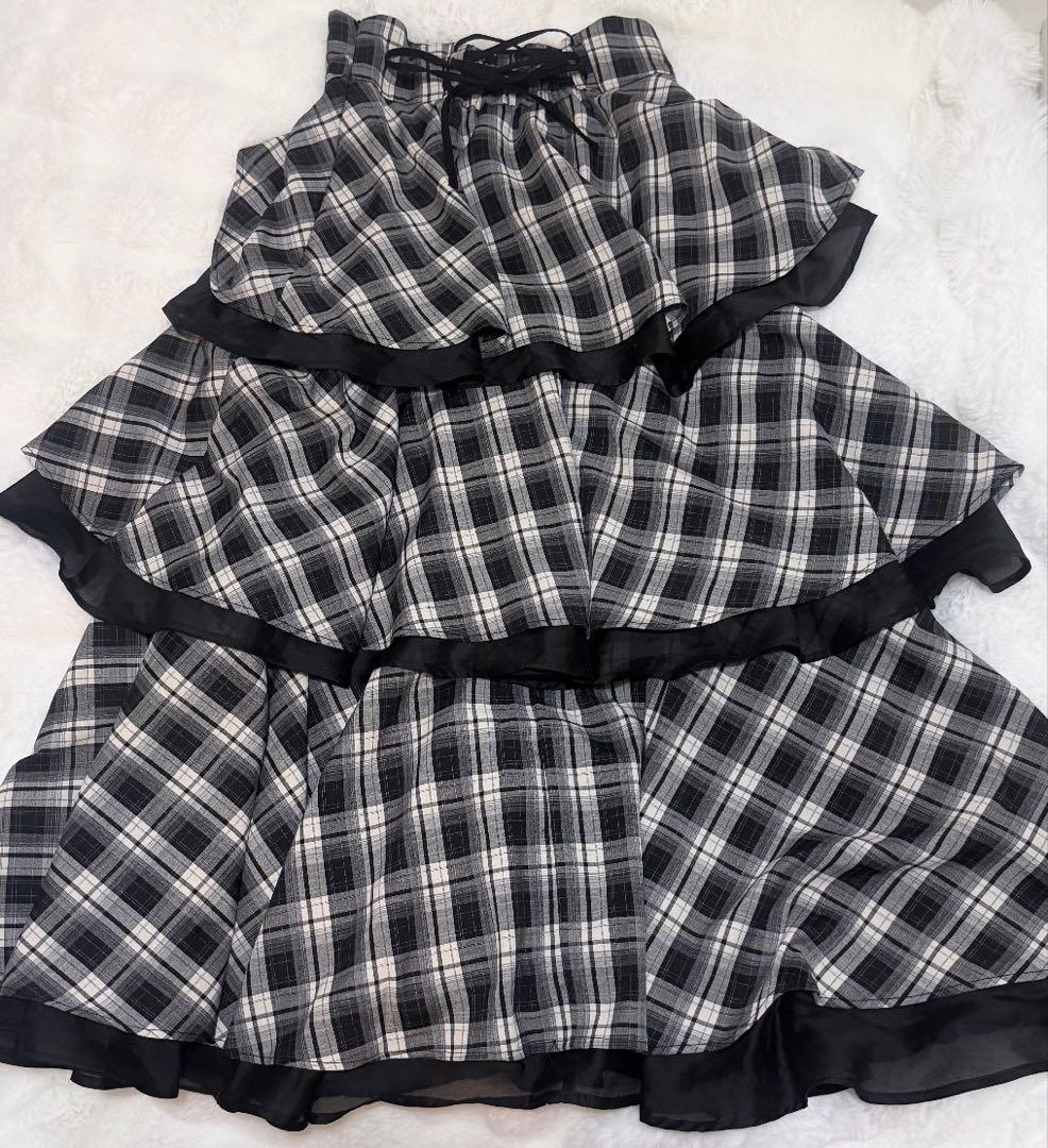 evelyn シフォンレイヤードフリルスカート