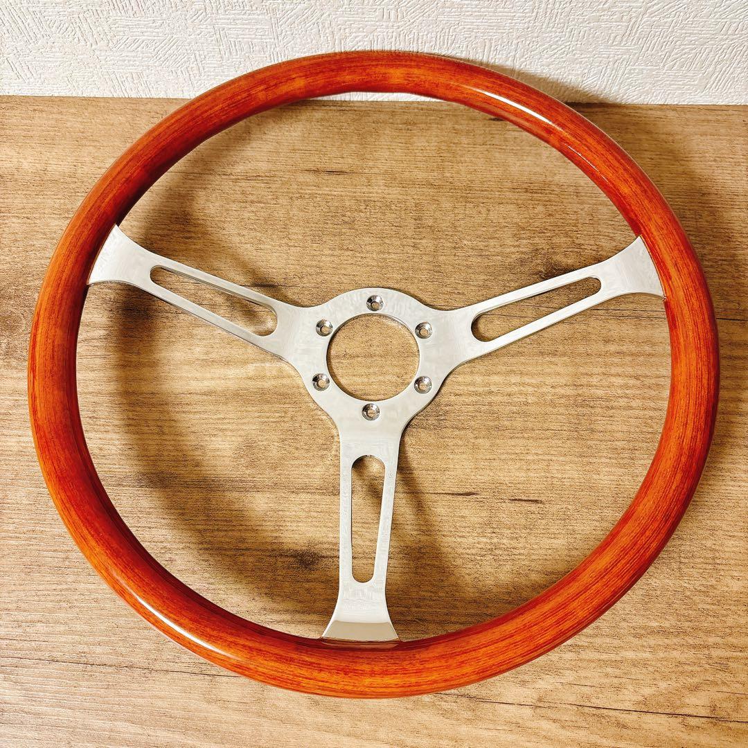 ウッドハンドル　ウッドステアリング　38cm アメリカン　USDM 旧車　など