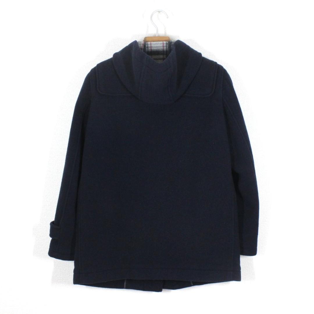 52【美品】イーストボーイ ダッフルコート 11 ネイビー 紺 L 裏チェック柄