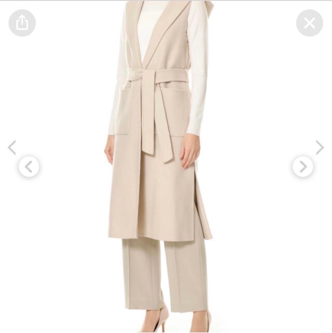 Y　M-premierBLACK リバーフーディロングジレ