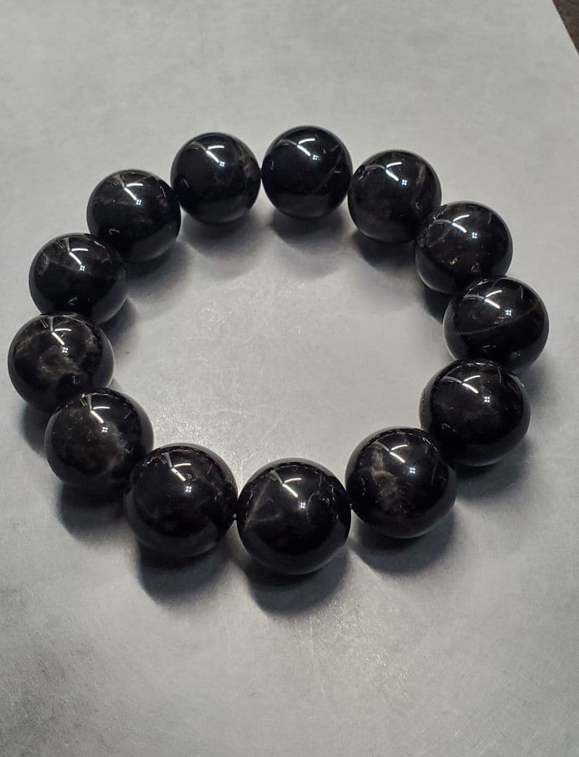 超希少！超大玉!!　モリオン　水晶混　ブレスレット　18mm玉