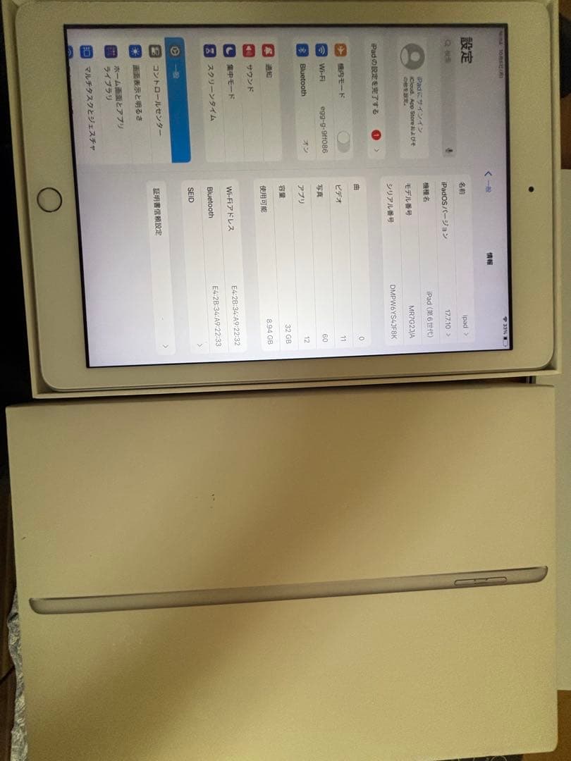 Apple iPad (第6世代) シルバー 32GB 本体