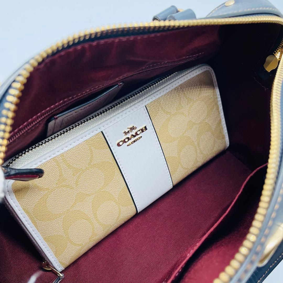 コーチ　ミニボストンバッグ　F39920 2WAY デニム　ネイビー　良品