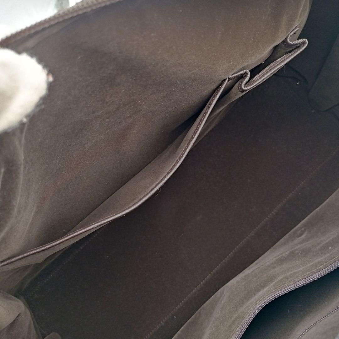 美品! パイソン 2way トートバッグ ボストン 大容量 ブラウン レザー