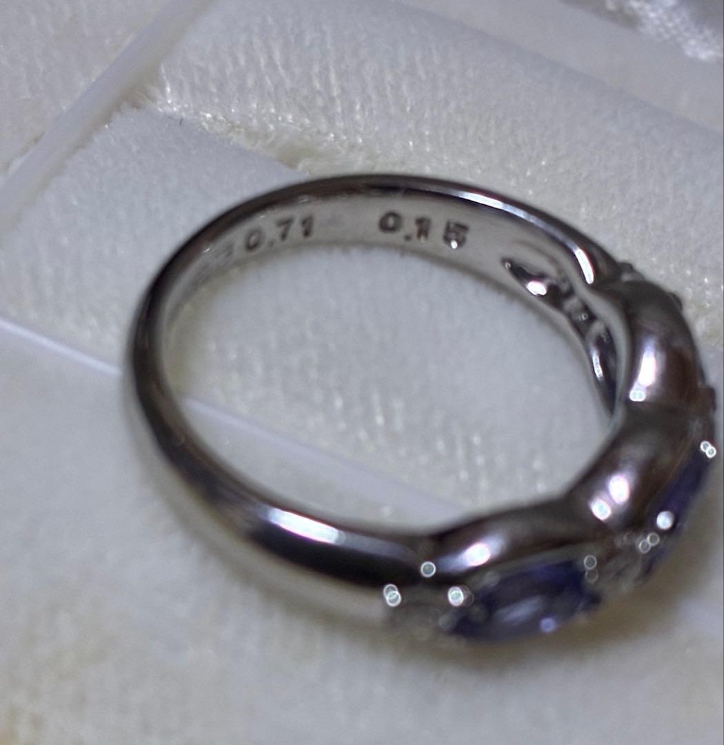 天然ブルーゾイサイト　プラチナリング