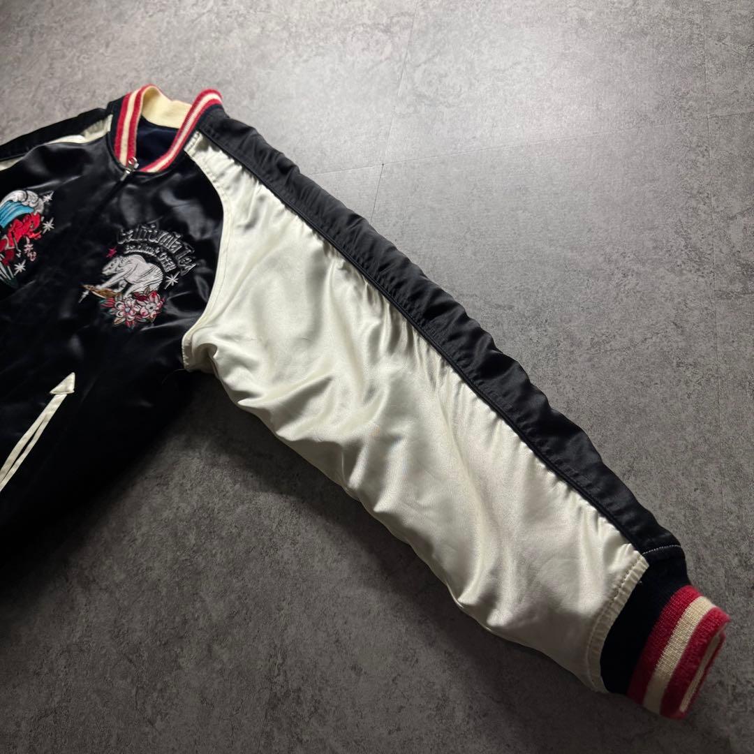 【激推希少】テッドマン　L スカジャン　リバーシブル　サテン　ベロア　刺繍　別珍