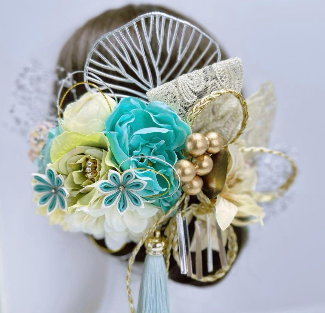 【ききららページ】二点セットまとめ　簪2本　銀箔１枚　髪飾り 成人式