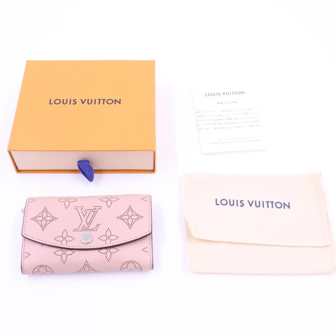 ルイヴィトン マヒナ ポルトモネ アナエ 財布 ピンク 箱付 ★イニシャル跡あり
