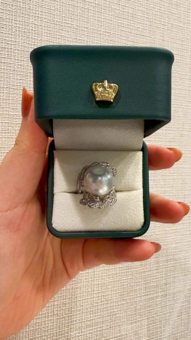 ✨超大玉15-16mm 南洋白蝶真珠 バロックパール 羽根デザイン 豪華リング✨
