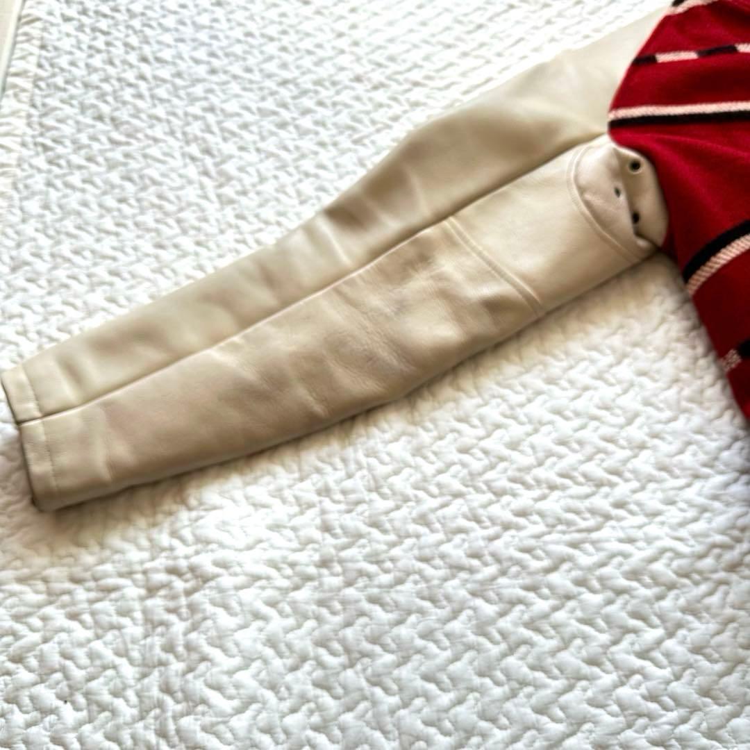 ヒステリックグラマー　スタジャン 赤 クリーム　牛革