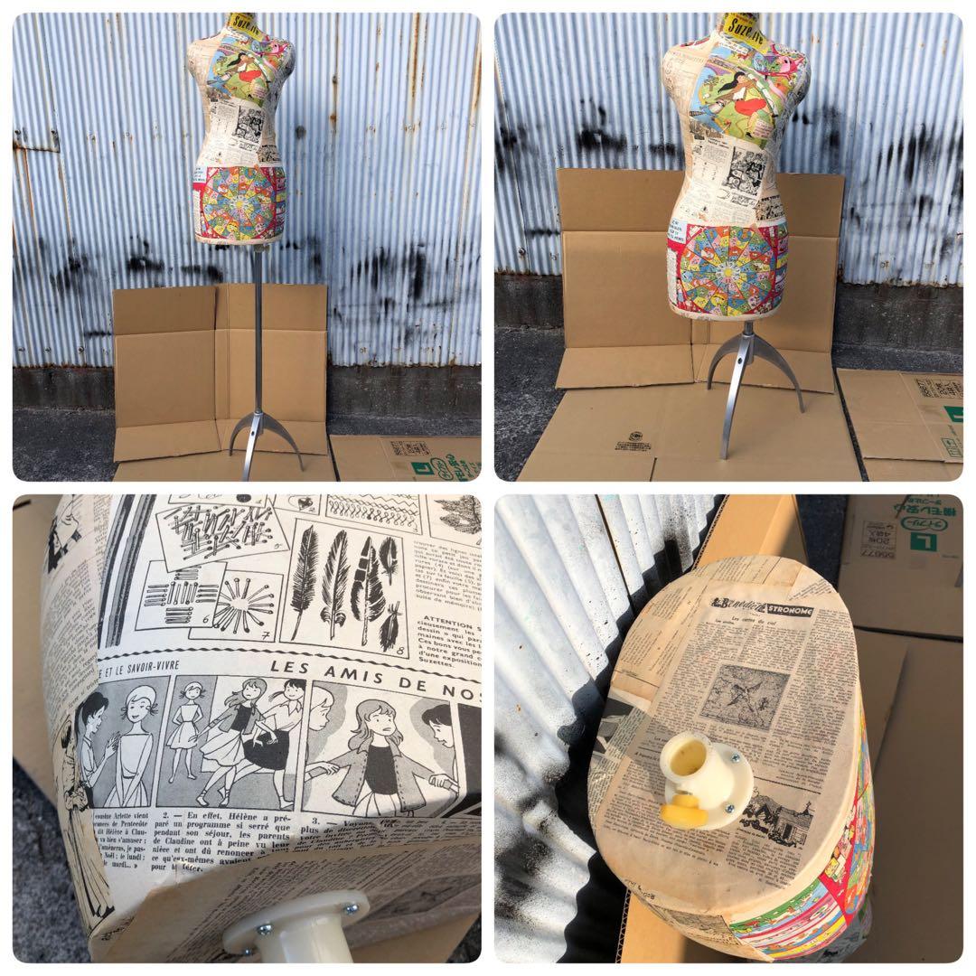 夢八トルソー　フランスの少女紙貼ったトルソー マネキン　ボディー