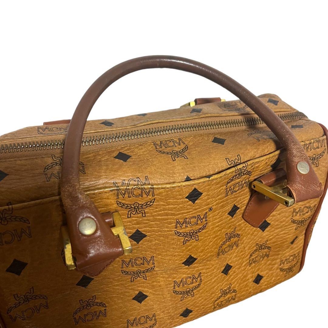 MCM ハンドバッグ ミニボストン ヴィセトス レザー ブラウン