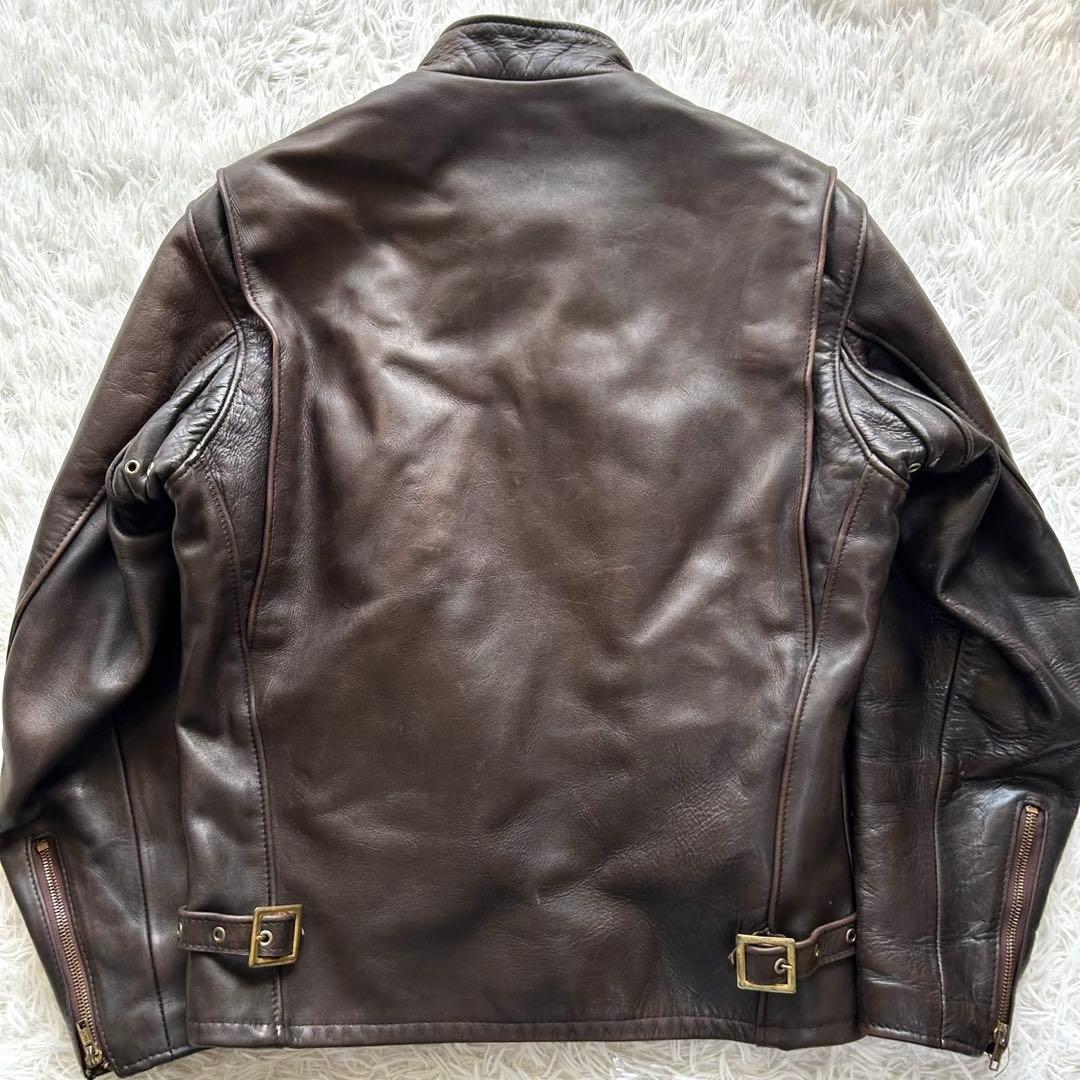 ショット　シングル　ライダースジャケット　レザー　本革　ボアライナー 36