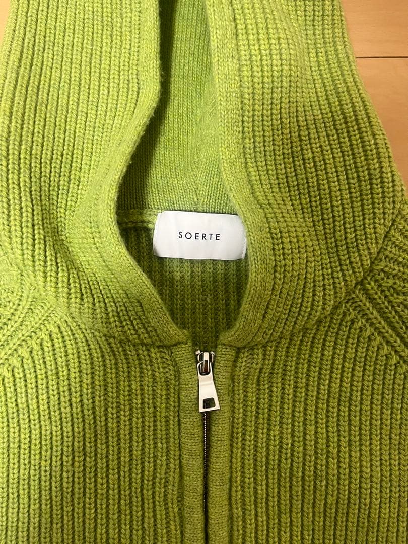 トップス soerte Wool knit double zip-up hoodie