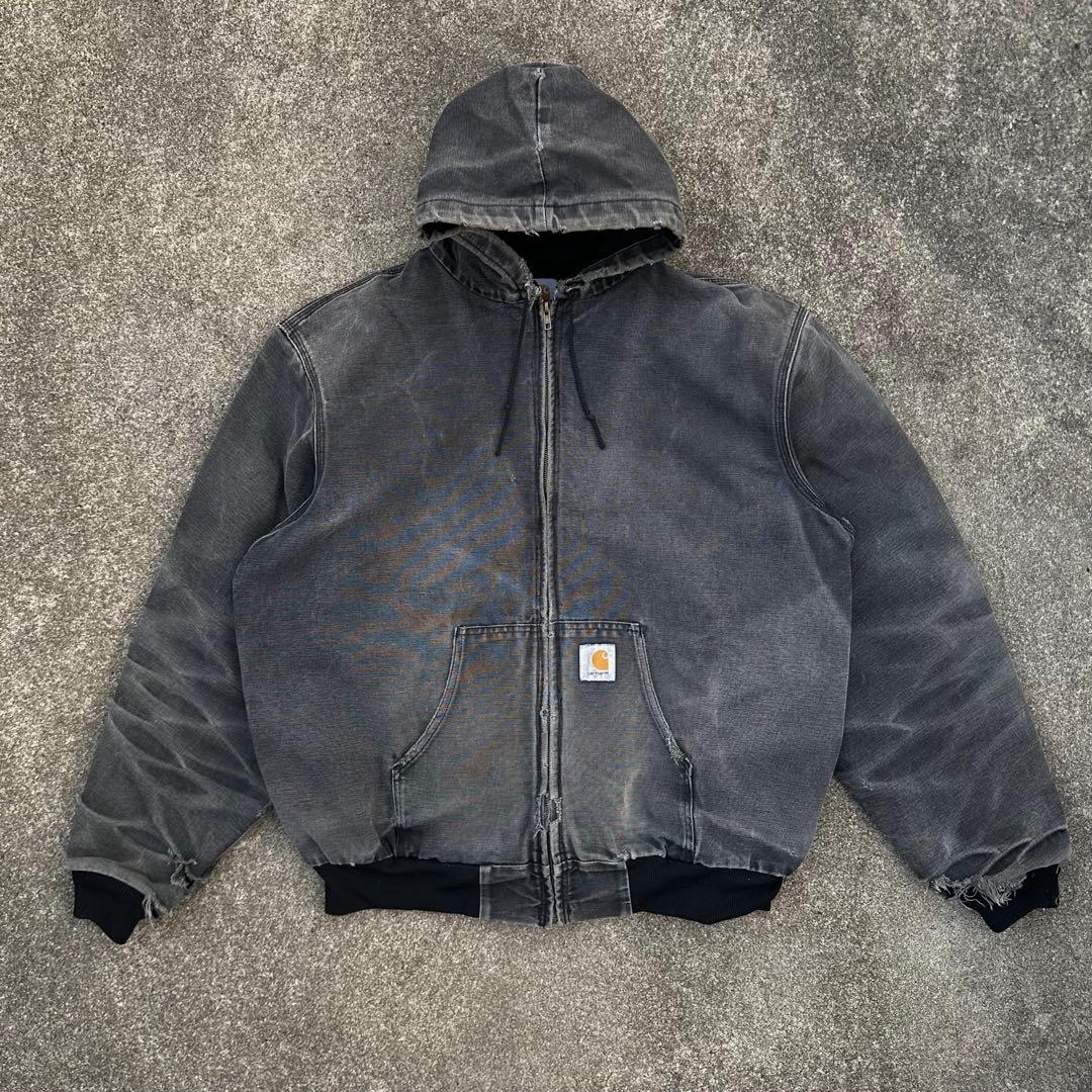 美フェード 90s USA製 カーハート フェードブラック アクティブジャケット
