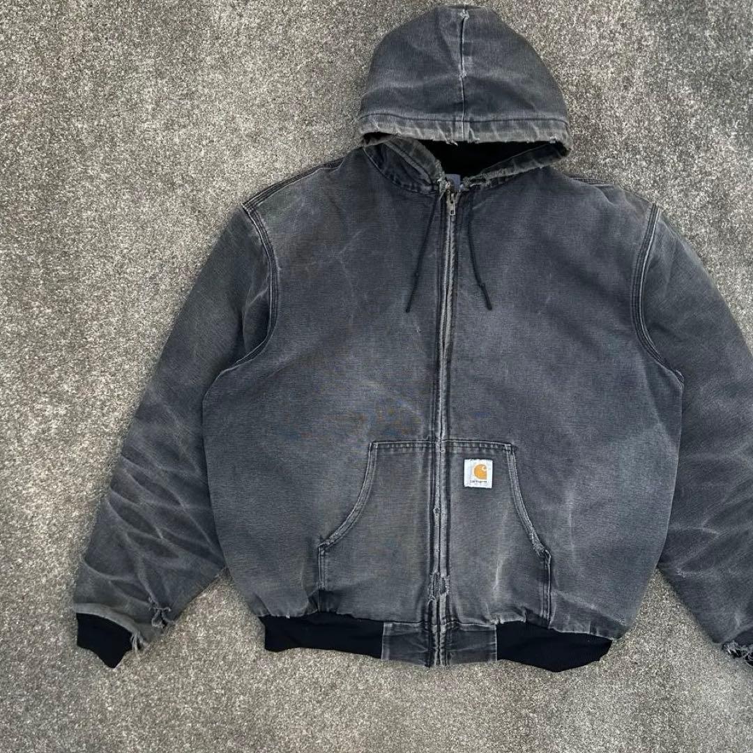 美フェード 90s USA製 カーハート フェードブラック アクティブジャケット