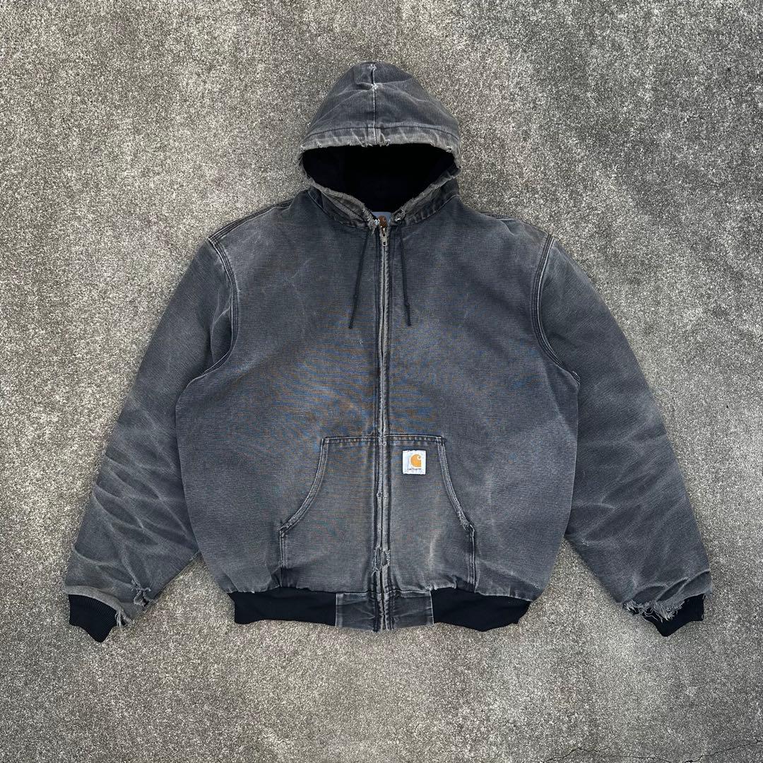 美フェード 90s USA製 カーハート フェードブラック アクティブジャケット