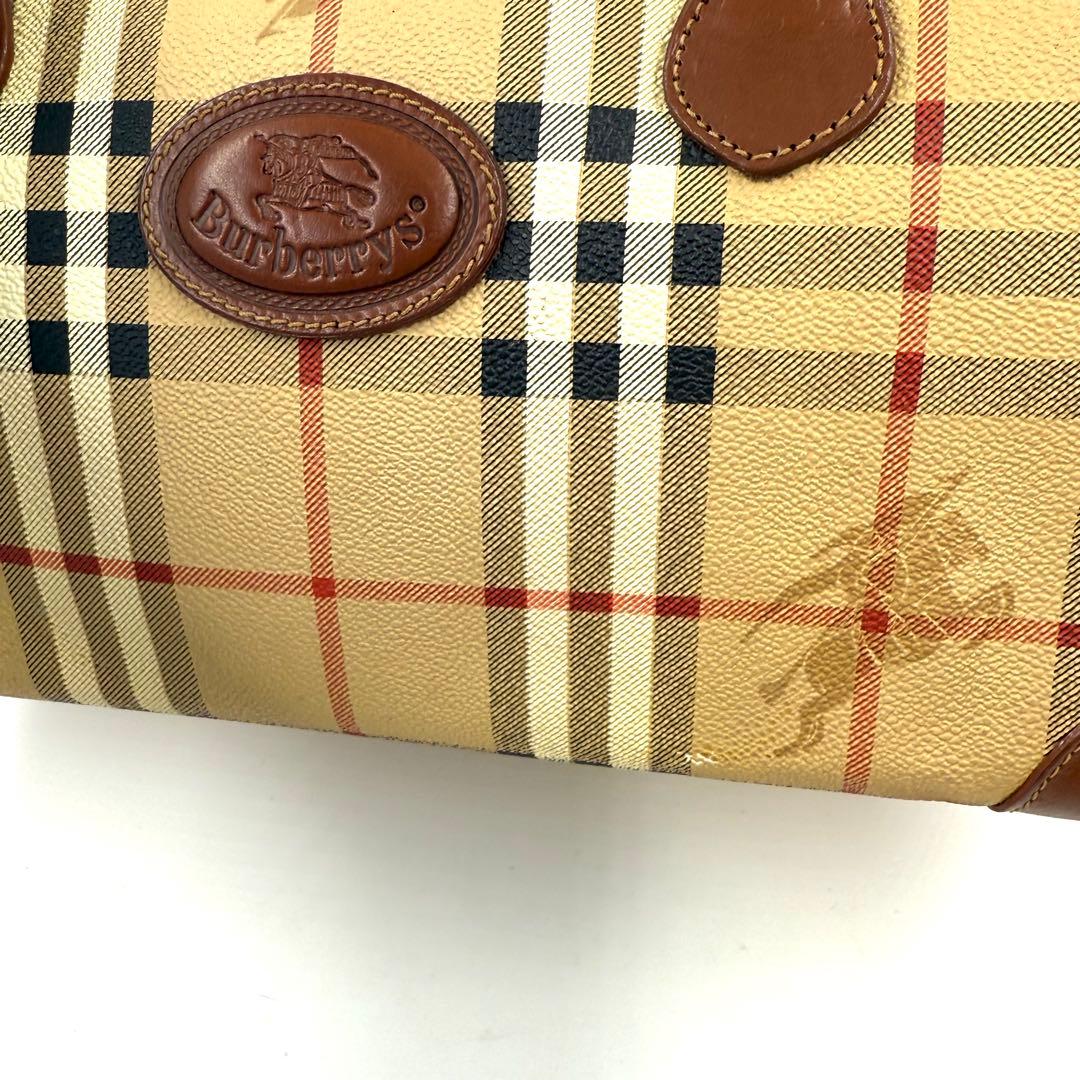 【美品】BURBERRY ノバチェック　ミニボストン　PVCレザー