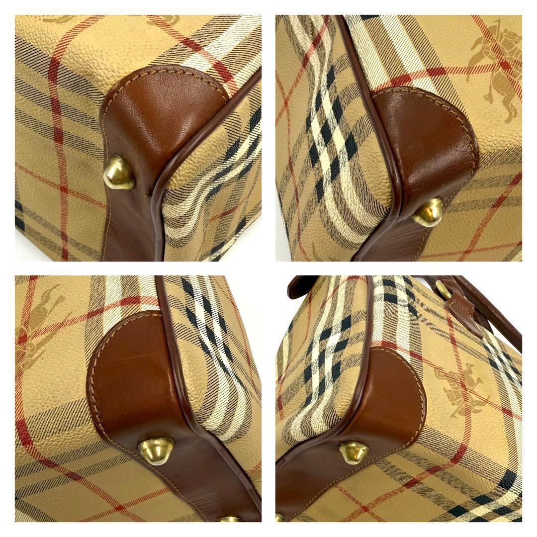 【美品】BURBERRY ノバチェック　ミニボストン　PVCレザー