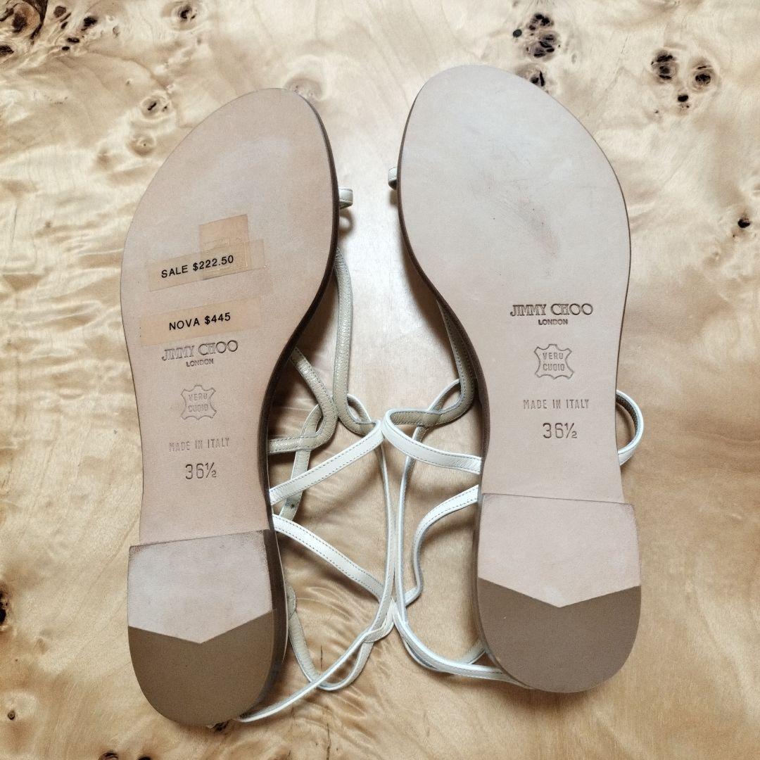 未使用 JIMMY CHOO レザー サンダル ホワイト サンダル ホワイト