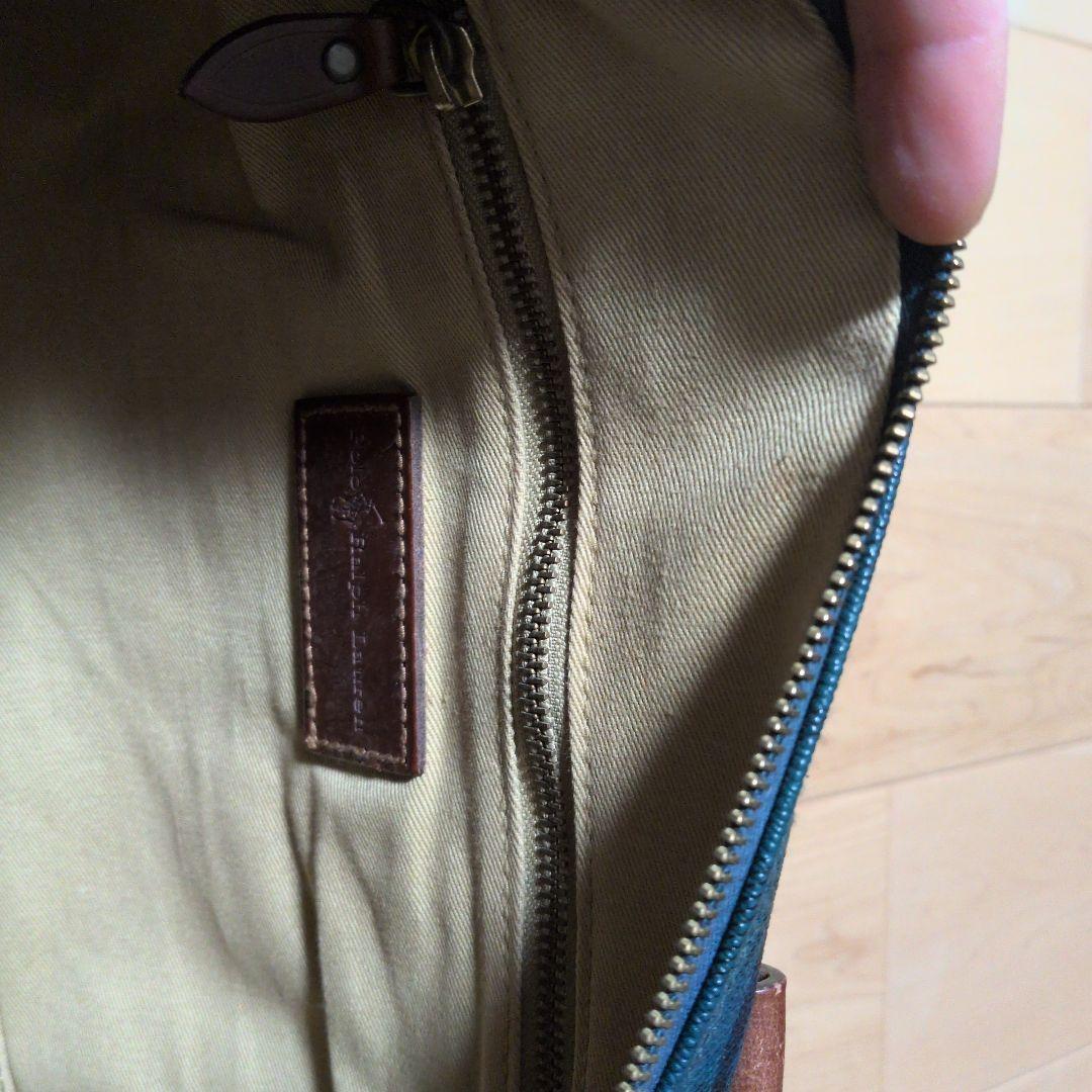 ポロラルフローレン　ミニボストンバック　緑チェック柄