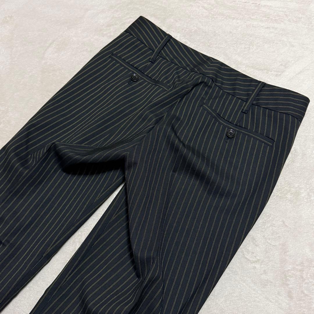 美品　グッチ　スーツセット　パンツ　黒　ストライプ　40(L) 38(M)短丈