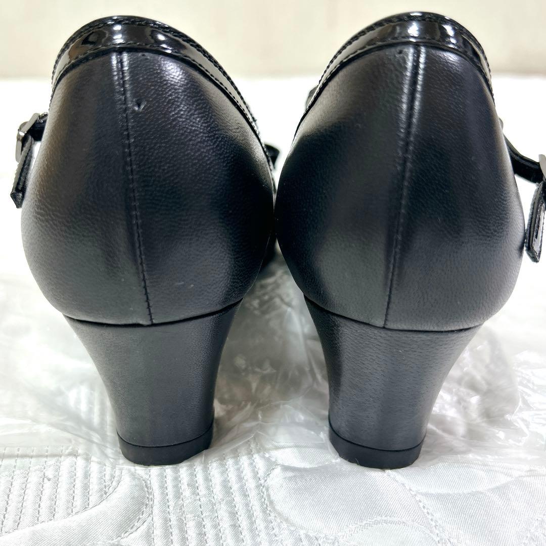 極美品❤︎アシックス ペダラ パンプス リボン ストラップ レザー 23.5 2E