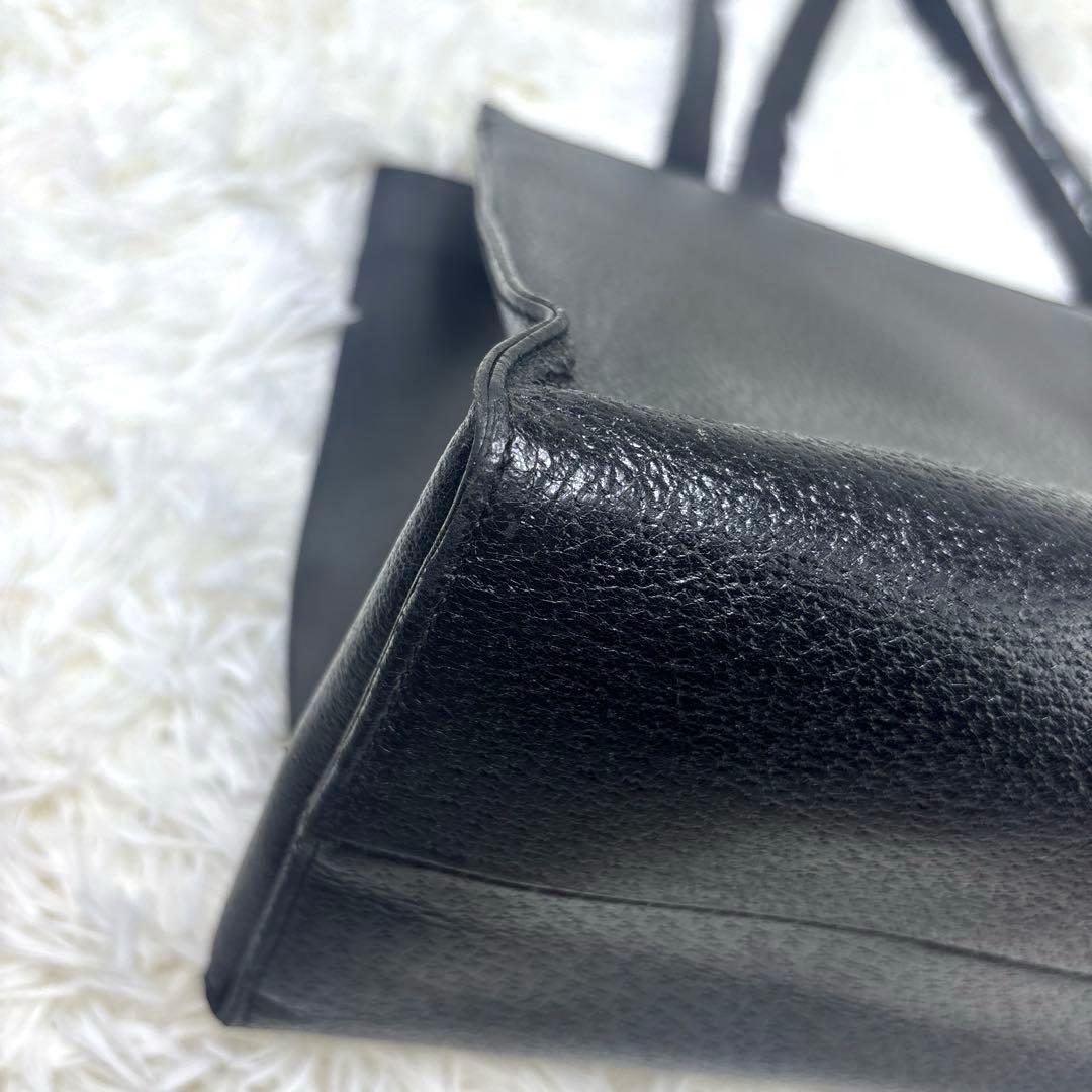 [希少無地.美品] グッチ トートバッグ　ビジネスバッグ　A4 自立　シボ革