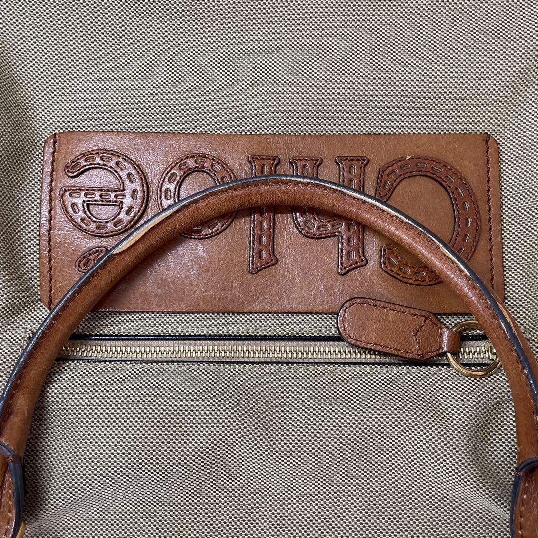 Chloé クロエ ボストンバッグ トート ロゴバッグ キャンバス Chole