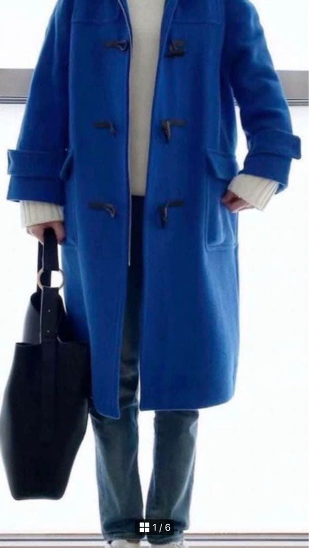 美品　ミラオーウェン　ロイヤルブルー　ロング　ダッフルコート　ブルー