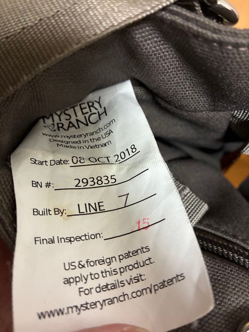 廃盤入手不可　Mystery ranch bindle