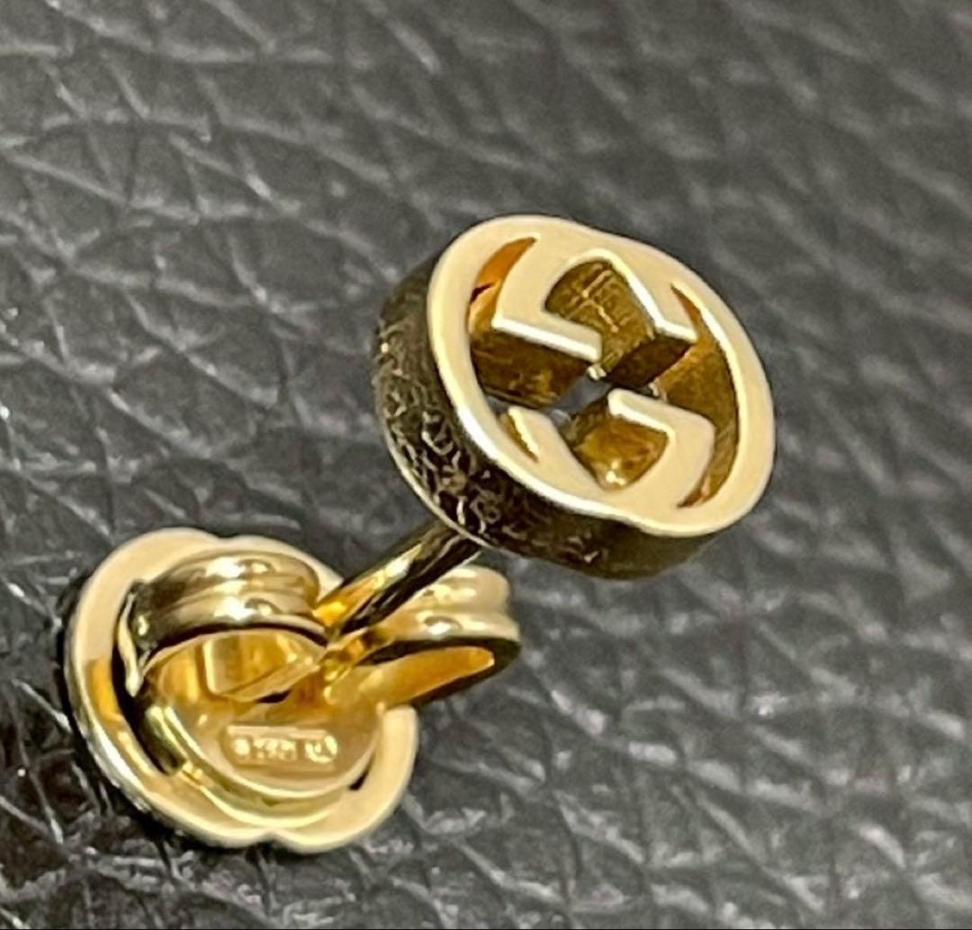 GUCCI 片耳インターロッキング18kygk18ygスタッズピアス月末まで