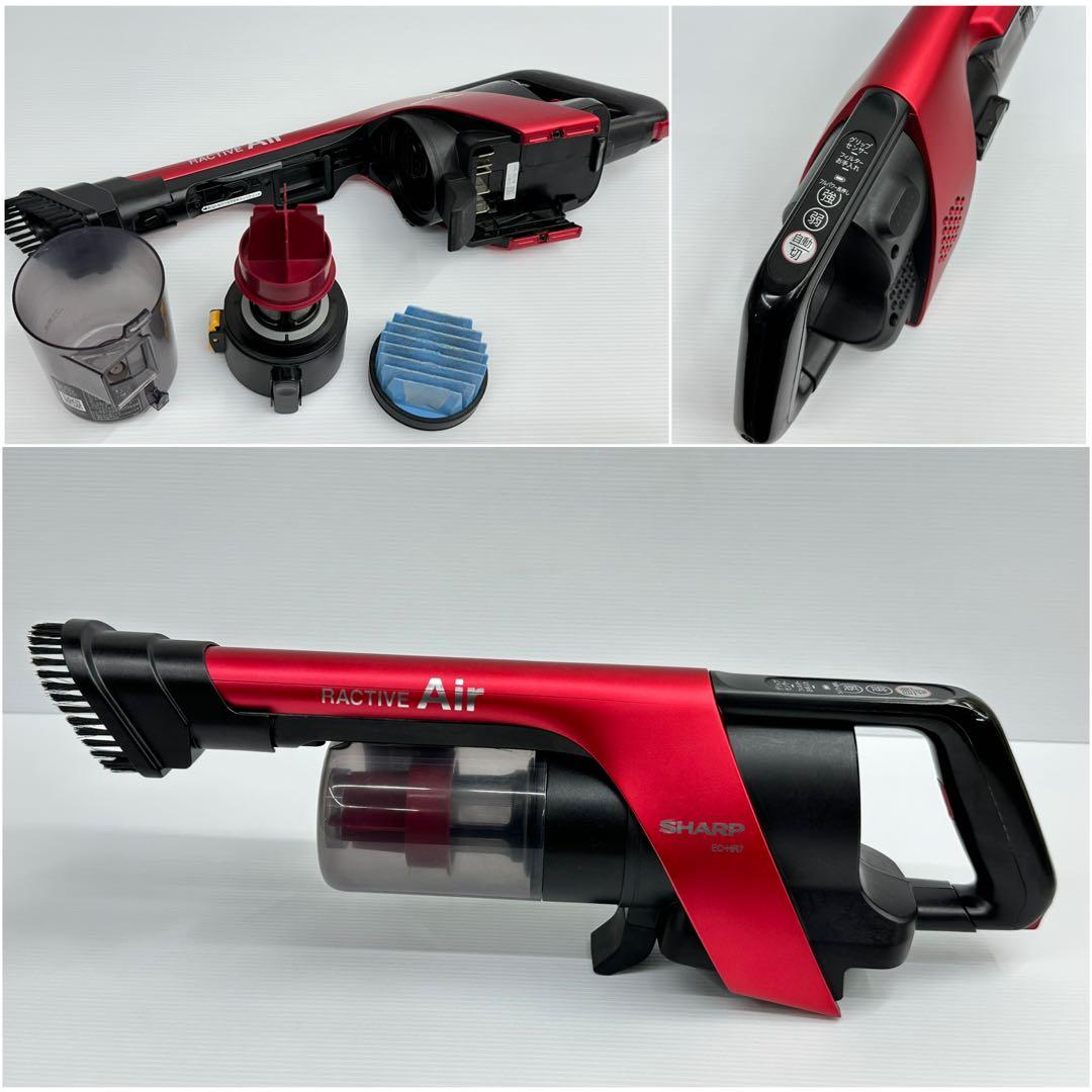 充電器+純正バッテリー付き　シャープ　EC-SR7-P 掃除機　2022年製　赤