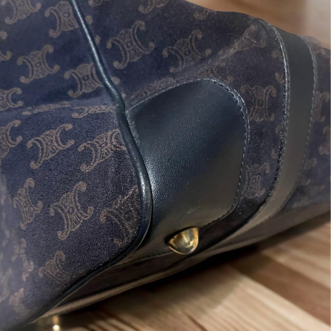 CELINE オールドセリーヌマカダム柄レザートートバッグ ボストンバック