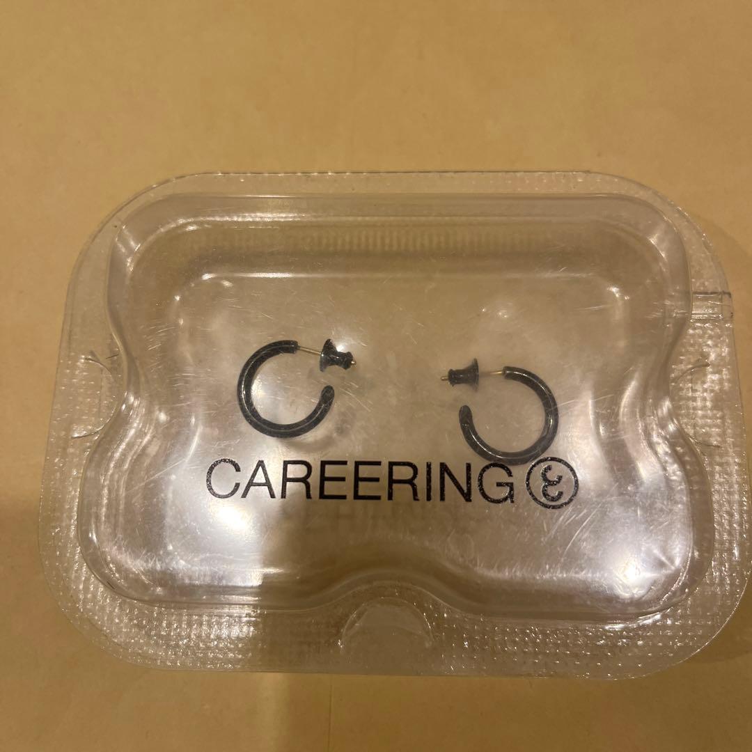 CAREERING 黒 フープピアス 2個セット　301