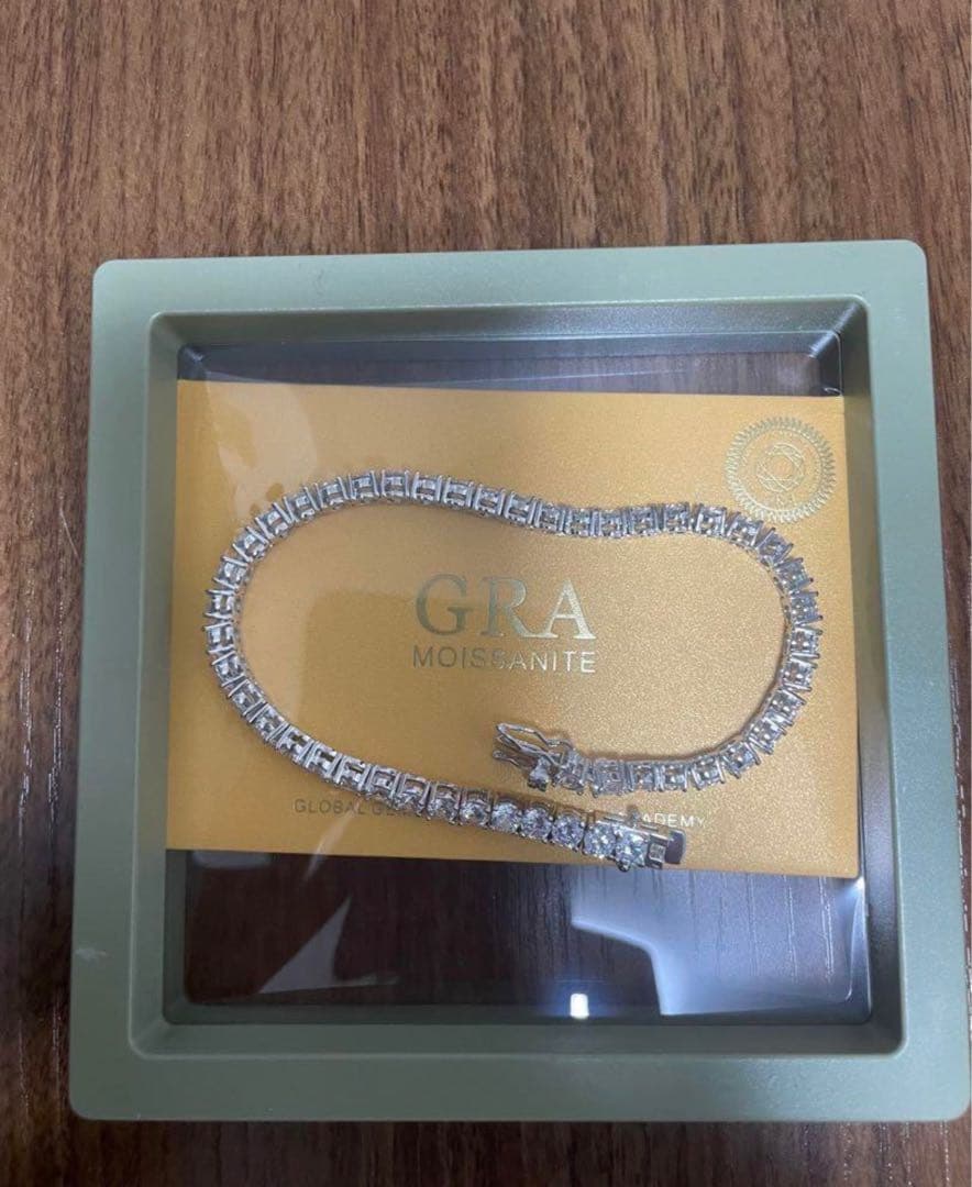 【話題独占】10ctモアサナイト×S925 テニスチェーンブレスレット／証明書付