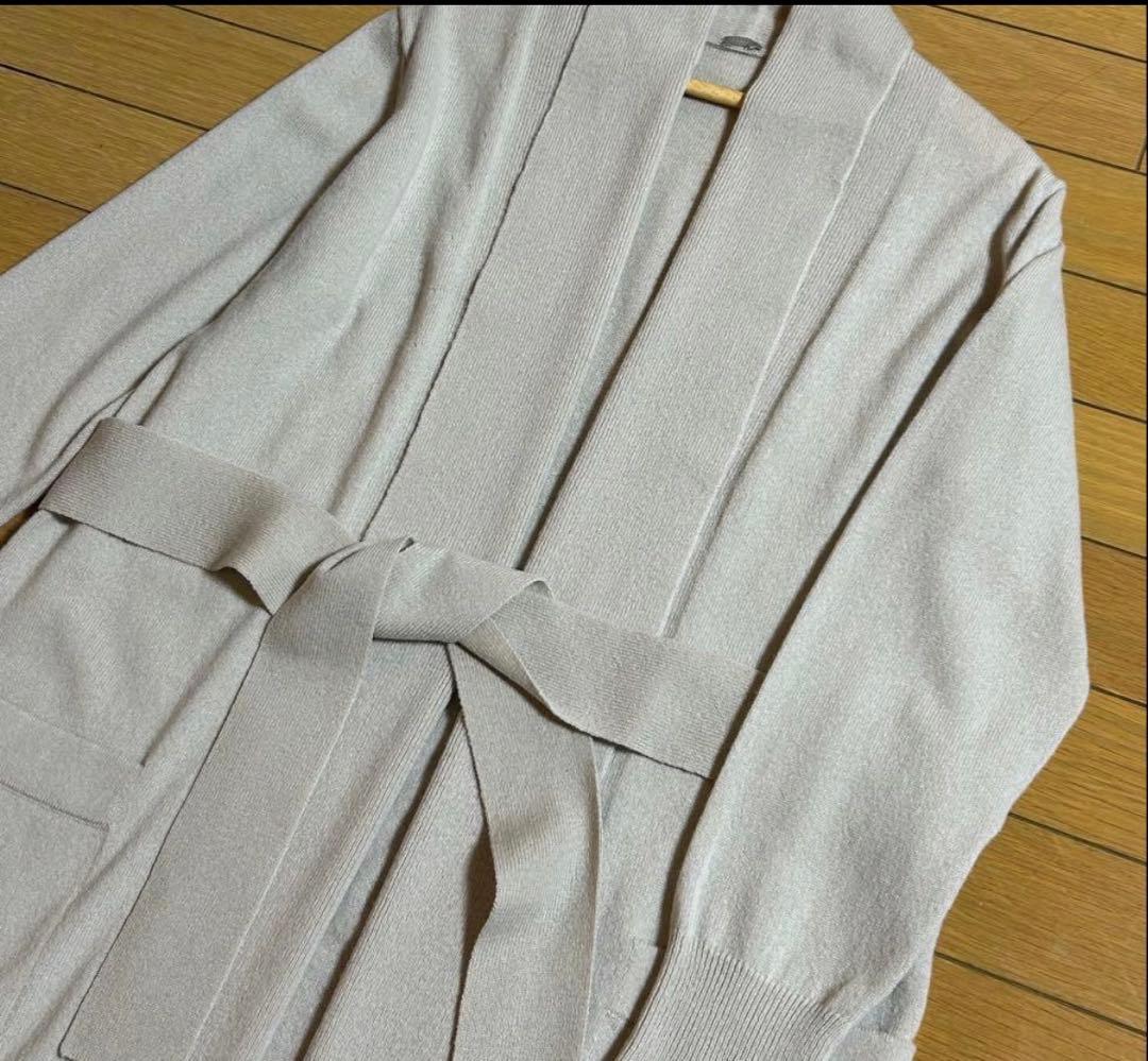 マーガレットハウエル　ロングカーディガン カシミヤ98% ベルト付き